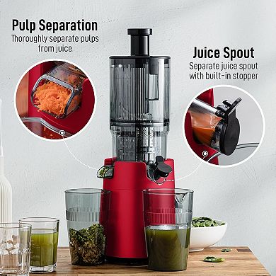 Zulay Kitchen Cold Press Masticating Electric Juicer 5 Inches Wide Chute