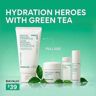 Green Tea Korean Hydration Heroes Set with Hyaluronic Acid