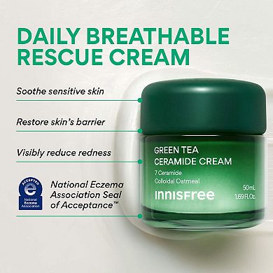 Green Tea Ceramide Cream for Redness & Barrier Repair
