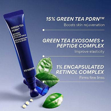 Green Tea PDRN Smoothing Eye & Lip Serum for Fine Lines + Wrinkles