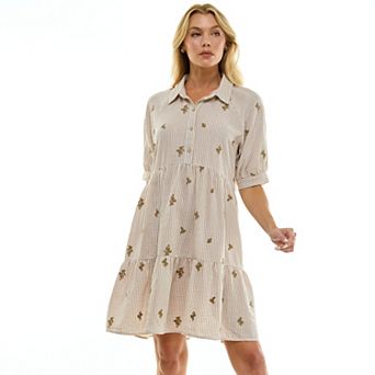 Women's Figueroa & Flower Embroidered Peasant Dress