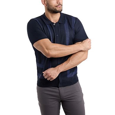 Men's Button Down Short Sleeve Sweater Shirt