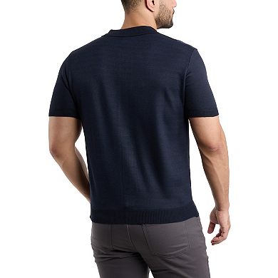 Men's Button Down Short Sleeve Sweater Shirt