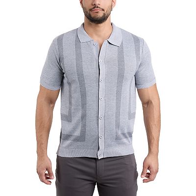 men's pullover short sleeve dress shirts Spring + Mercer Men's Button Down Short Sleeve Sweater