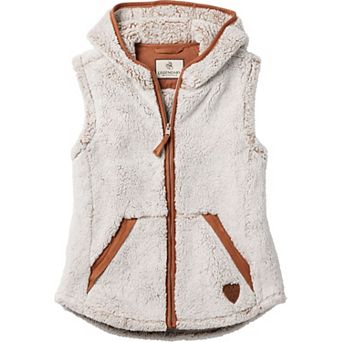 Women's Legendary Whitetails Fuzzy Hide Fleece Hooded Vest