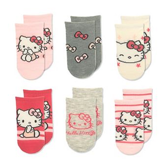 Girls Sanrio's Hello Kitty 6 pk No-Show Socks Set