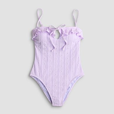 Juniors' Ninety-Nine° Ruffle One-Piece Swimsuit