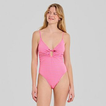 Juniors' Ninety-Nine° Tunneled Cut Out One-Piece Swimsuit
