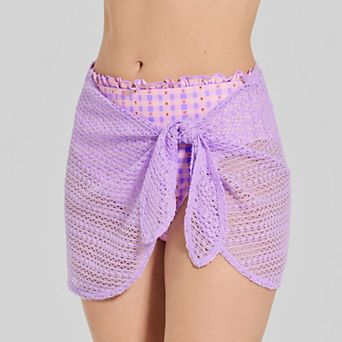 Juniors' Ninety-Nine° Crochet Sarong Swim Cover-Up