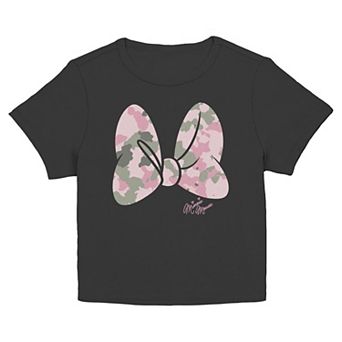 1Juniors' Disney’s Minnie Mouse Camo Print Graphic Tee