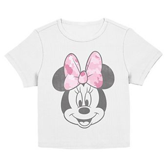 Juniors' Disney’s Minnie Mouse Camo Bow Graphic Tee