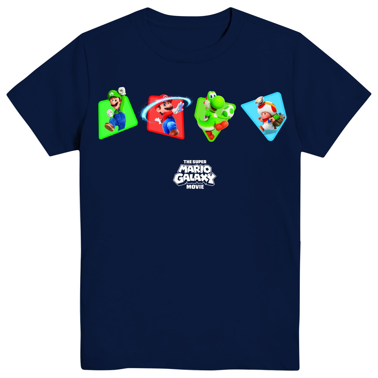 Футболка Nintendo The Super Mario Galaxy Movie Rock, Paper, Scissors Graphic Tee для мальчиков, цвет: Тёмно-синий