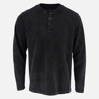 Men's Heavyweight Vintage Wash Long Sleeve Henley