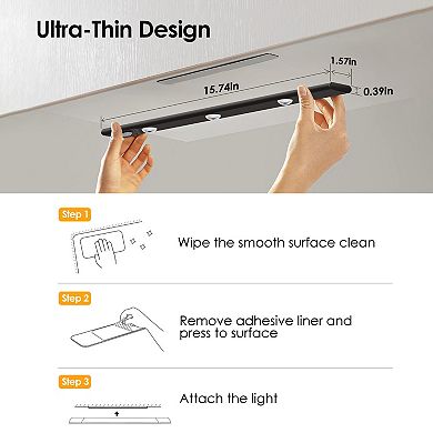 2-Pack Rechargeable Motion Sensor LED Closet Lights Dimmable, 3 Colors for Kitchen Cabinet