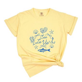 Sea La Vie Collage - Womens Garment Dyed Tee