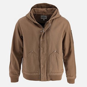 Men's Heritage Stone Washed Canvas Hooded Bomber Jacket