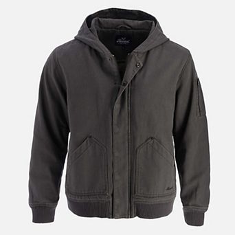 Men's Heritage Stone Washed Canvas Hooded Bomber Jacket