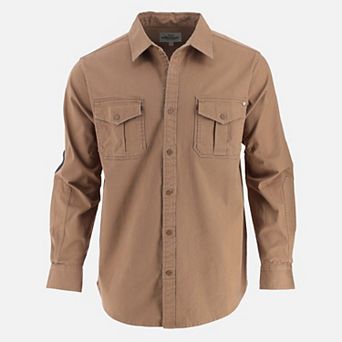Men's Heavyweight Utility Stretch Long Sleeve Button Up Overshirt