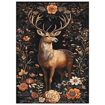 Christmas Reindeer Journey Print Non-Slip Rubber Backing Indoor Area Rug Holiday Home Decor