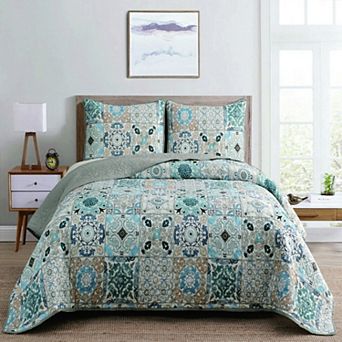 Dan River Reversible Printed Quilt Set (3 Piece)