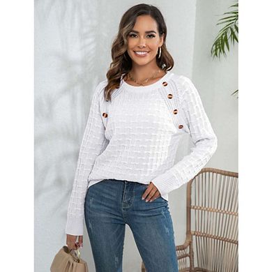 Womens Fall Long Sleeve Casual Crew Neck Dressy Shirt Blouses Pullover Sweaters