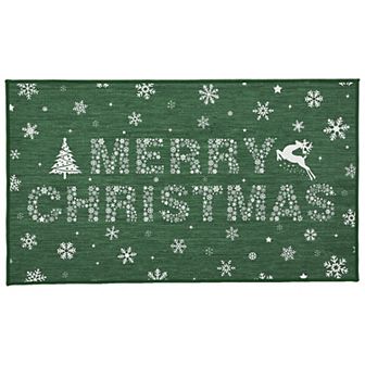 Christmas Doormat Merry Christmas Door Mat Snowflakes Non-Slip Indoor Outdoor