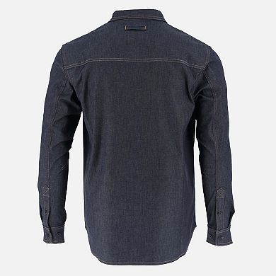 Men's Vintage Stretch Denim Long Sleeve Button Up Shirt