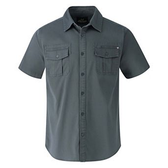 Men's Short Sleeve Utility Button Up Shirt