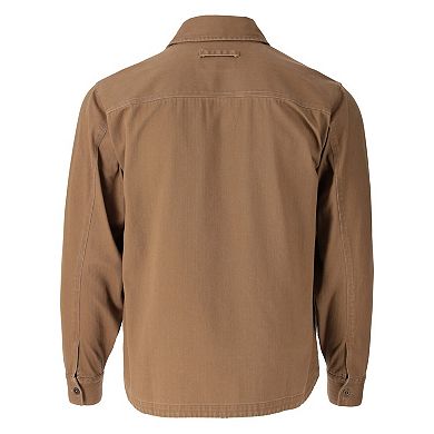 Men's Stone Wash Herringbone Button Overshirt