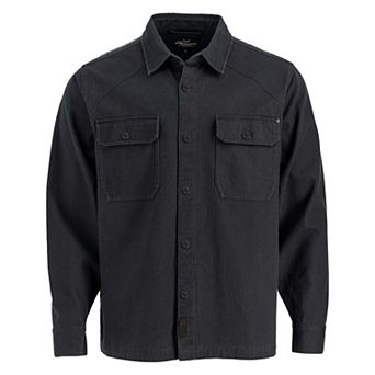 Men's Stone Wash Herringbone Button Overshirt