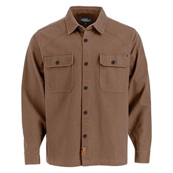 Men's Stone Wash Herringbone Button Overshirt