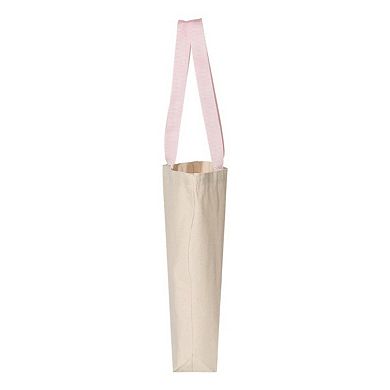 Q-Tees 11L Canvas Tote with Contrast-Color Handles