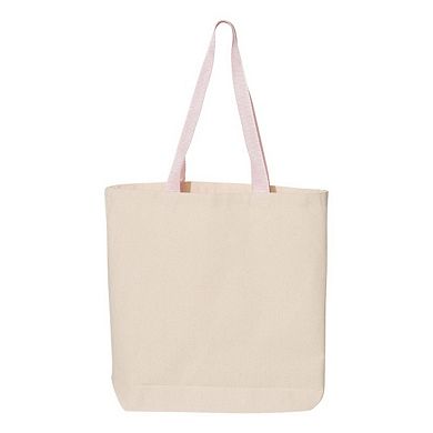 Q-Tees 11L Canvas Tote with Contrast-Color Handles