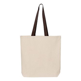 Q-Tees 11L Canvas Tote with Contrast-Color Handles