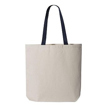 Q-Tees 11L Canvas Tote with Contrast-Color Handles
