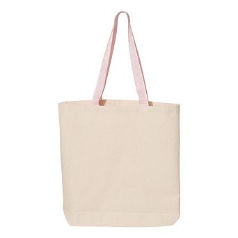 Q-Tees 11L Canvas Tote with Contrast-Color Handles