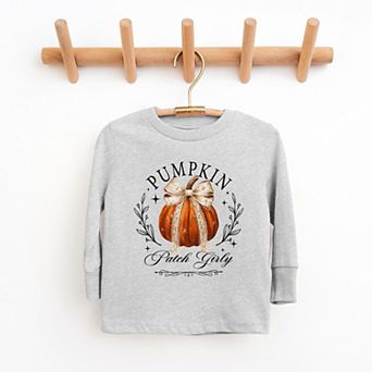 Coquette Pumpkin Patch Girly - Youth Long Sleeve Graphic T-Shirt