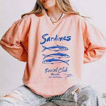 Sardines Social Club - Women's Lightweight Garment Dyed Sweatshirt