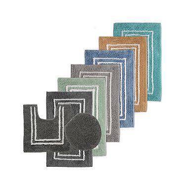 St Mary's Tufted 3 Piece Cotton Bath Rug Set with Lid