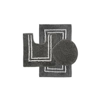 St Mary's Tufted 3 pc Cotton Bath Rug Set with Lid