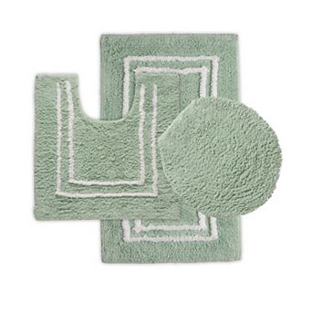 St Mary's Tufted 3 pc Cotton Bath Rug Set with Lid