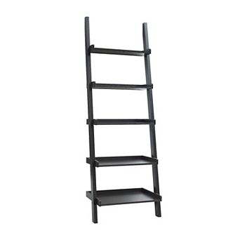GOMYHOME 5-Shelf Ladder Bookcase with Multi-Depth Shelves and Wraparound Molding