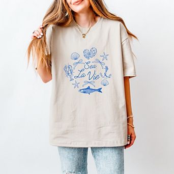 Sea La Vie Collage - Women's Heavyweight Graphic T-Shirt