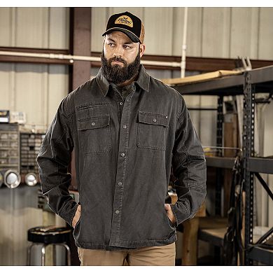 Men's Sueded Shirt Jacket with Snaps