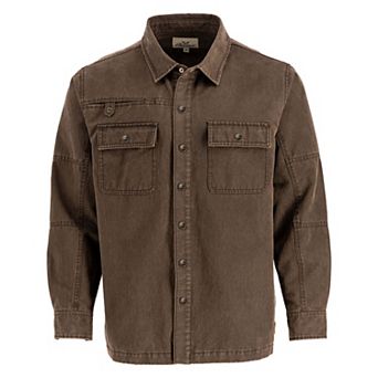 Men's Sueded Shirt Jacket with Snaps