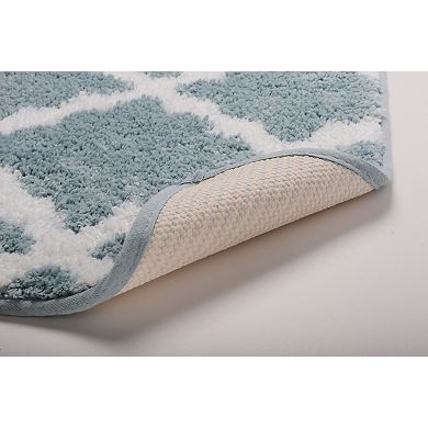 Bibb Home 1-2 Pack Trellis Micro Shag Bath Rugs