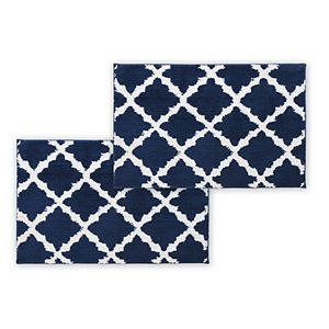 Product image of Bibb Home 1-2 Pack Trellis Micro Shag Bath Rugs