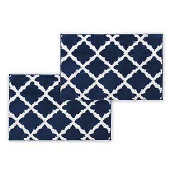 Bibb Home 1-2 Pack Trellis Micro Shag Bath Rugs