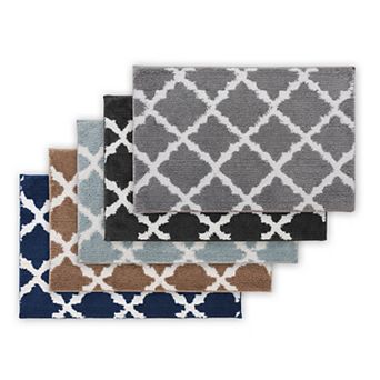 Bibb Home 1-2 Pack Trellis Micro Shag Bath Rugs
