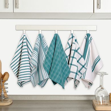 Dan River 10 Pack Cotton Flat Assorted Kitchen Towels